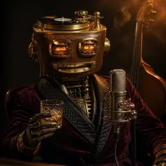 Smooth Reuben — generated robot radio host portrait
