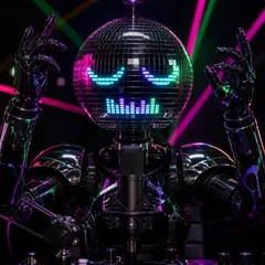 Tina Turntable — generated robot radio host portrait