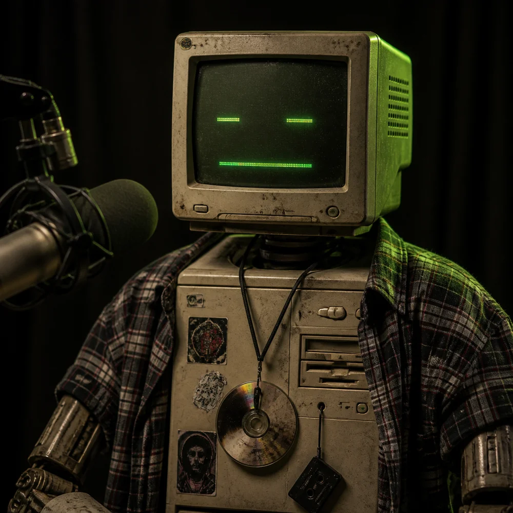 Deke — generated robot radio host portrait