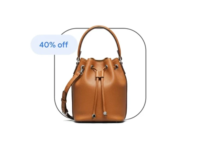 Generated brown handbag, cropped from the post-parade ad
