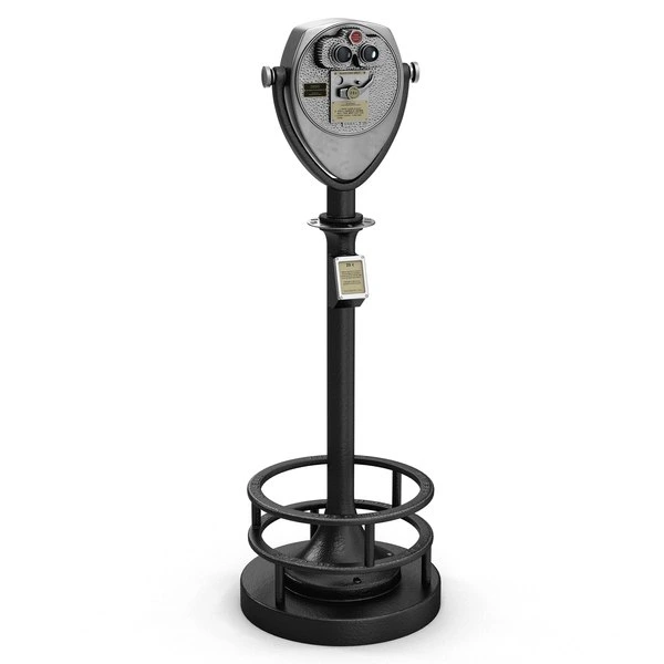 Reference image of a traditional coin-operated sightseeing viewer on a tall pedestal with a circular footrest.